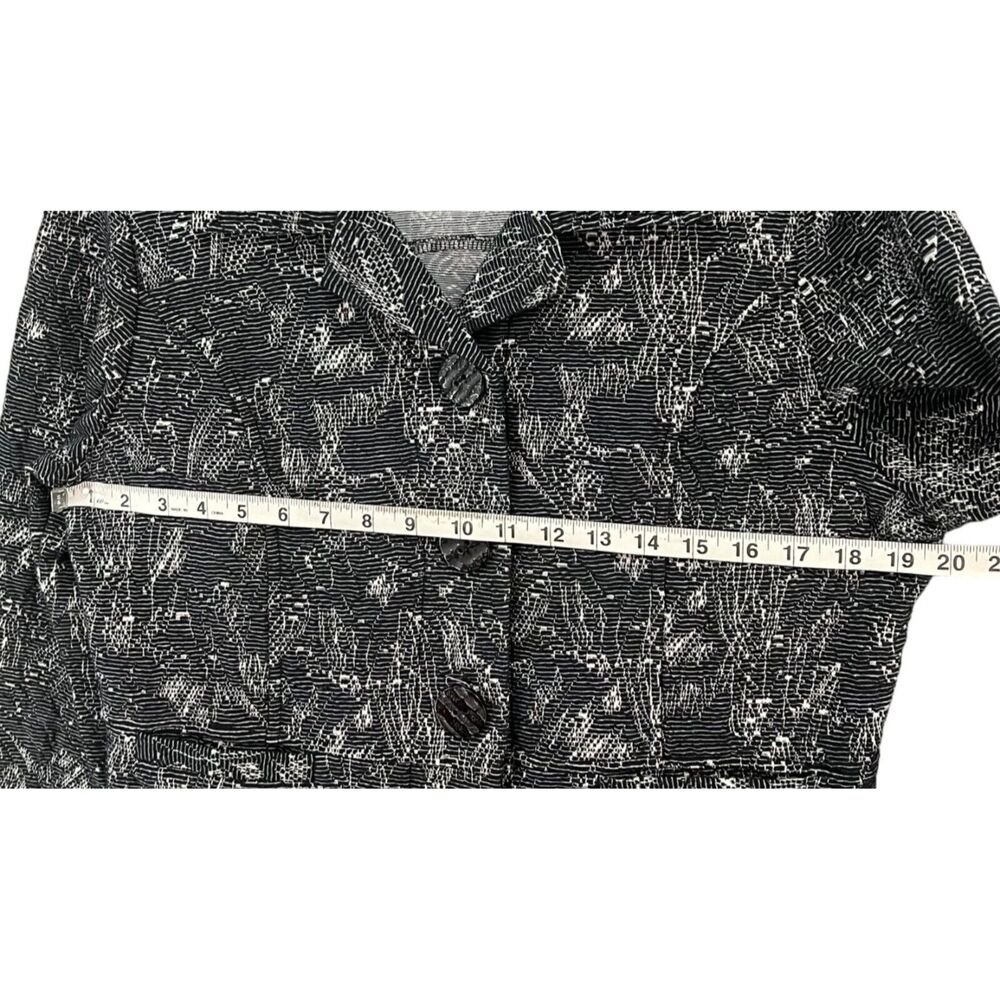 Habitat Blazer Jacket Women M Blue Knit Tapestry Texture Buttons Pockets Stretch - Picture 5 of 16